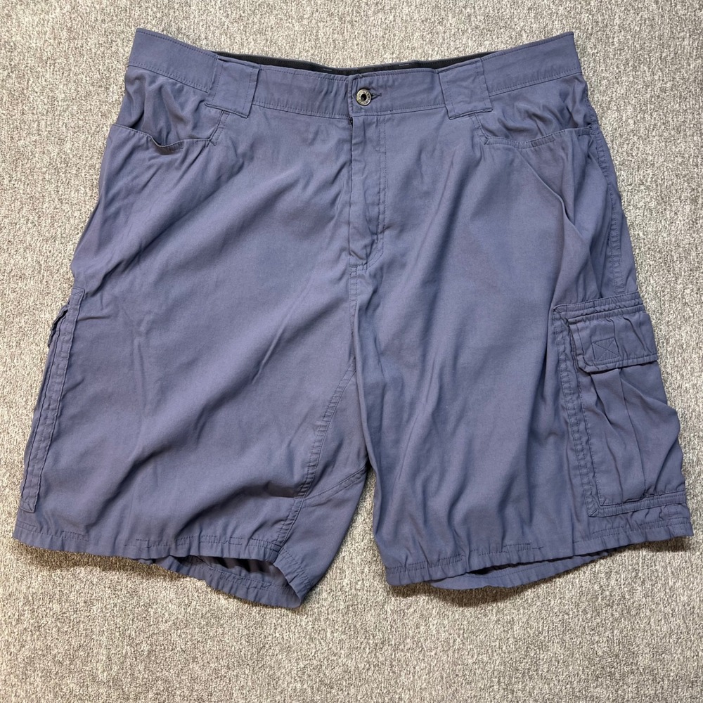 Eddie Bauer Mens Cargo Shorts Blue Gray 40 Stretch Hiking Outdoor Performance‎